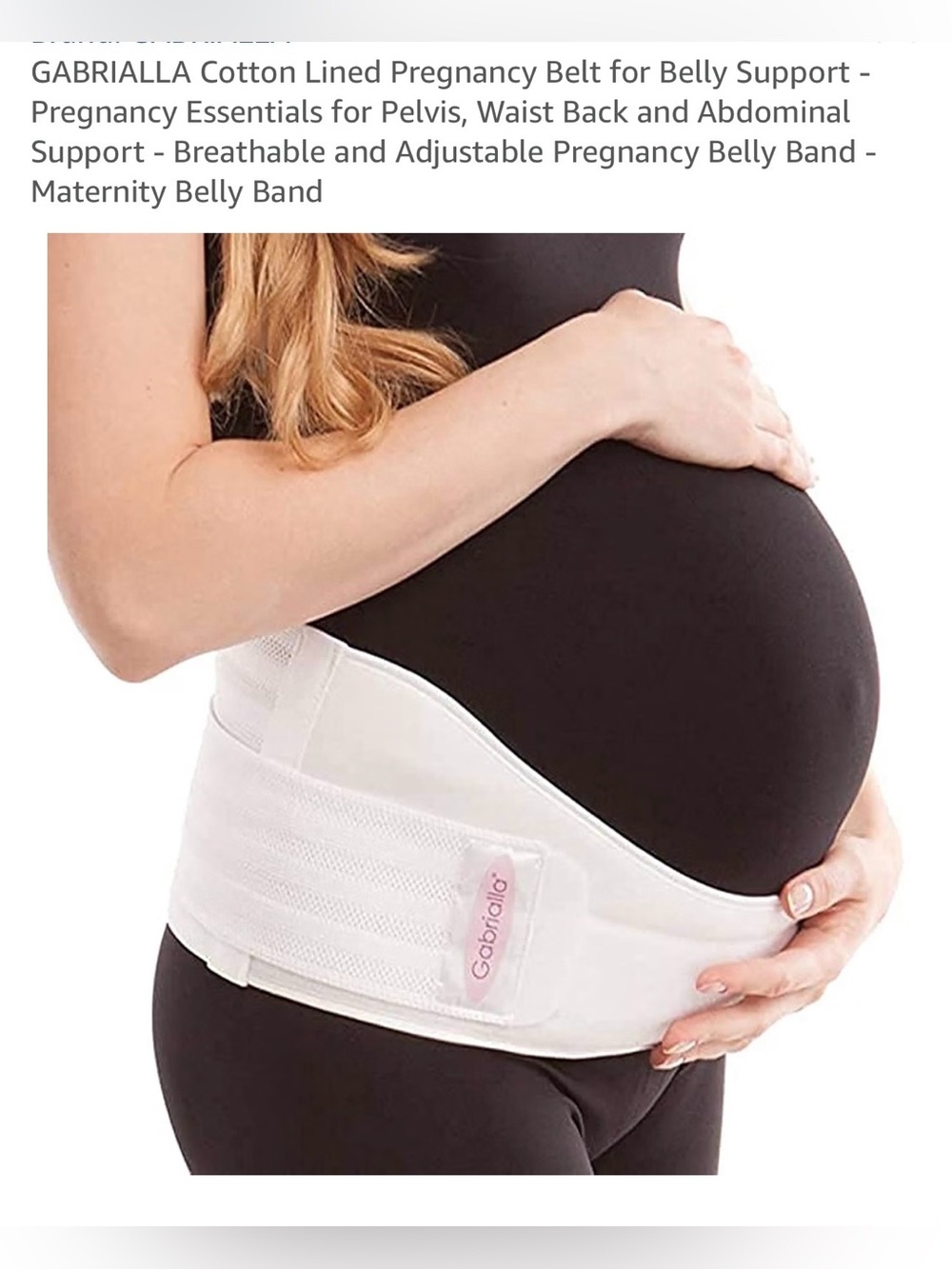GABRIELLA White Cotton-Lined Pregnancy Belly Support Belt size S
